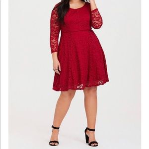 COPY - Torrid Holiday Red Skater Dress - Size 0 NWT